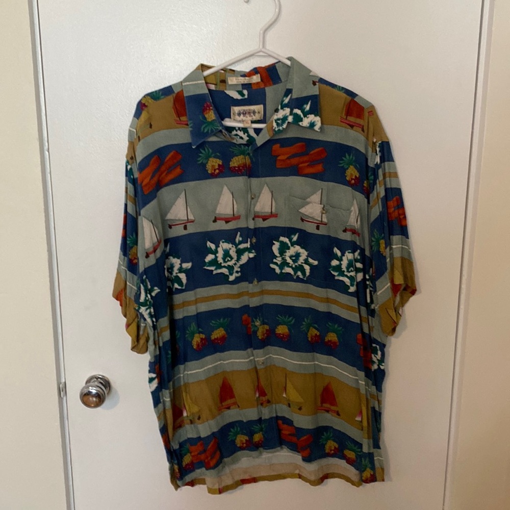 Vintage Campia Hawaiian button down tee XL